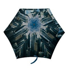 Skyscraper Cityline Urban Skyline Mini Folding Umbrellas by Celenk