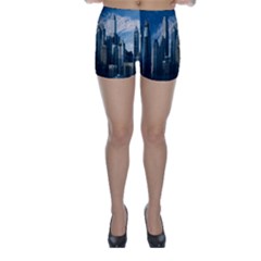 Skyscraper Cityline Urban Skyline Skinny Shorts by Celenk