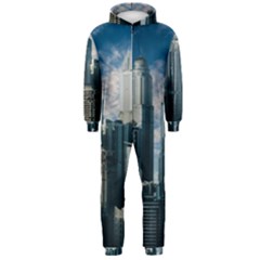 Skyscraper Cityline Urban Skyline Hooded Jumpsuit (men)  by Celenk