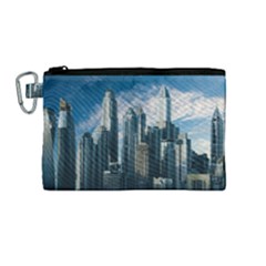 Skyscraper Cityline Urban Skyline Canvas Cosmetic Bag (medium) by Celenk