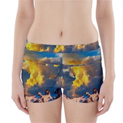 Mountains Clouds Landscape Scenic Boyleg Bikini Wrap Bottoms by Celenk