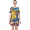 Mountains Clouds Landscape Scenic Sixties Short Sleeve Mini Dress View1