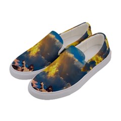 Mountains Clouds Landscape Scenic Women s Canvas Slip Ons by Celenk