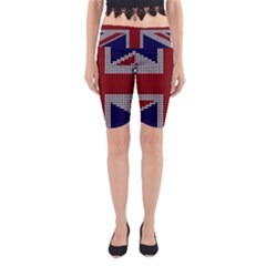 Union Jack Flag British Flag Yoga Cropped Leggings by Celenk