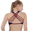 Union Jack Flag British Flag Criss Cross Racerback Sports Bra View2