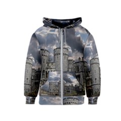 Castle Building Architecture Kids  Zipper Hoodie by Celenk