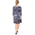 Castle Building Architecture Quarter Sleeve Front Wrap Dress	 View2