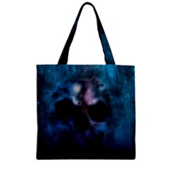 Skull Horror Halloween Death Dead Zipper Grocery Tote Bag by Celenk