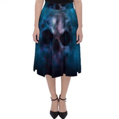 Skull Horror Halloween Death Dead Folding Skater Skirt by Celenk