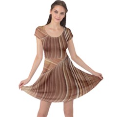 Swirling Patterns Of The Wave Cap Sleeve Dress by Celenk