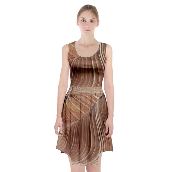 Swirling Patterns Of The Wave Racerback Midi Dress