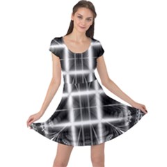 Geometry Pattern Backdrop Design Cap Sleeve Dress by Celenk