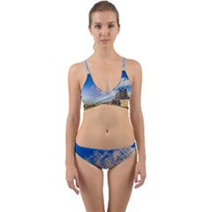 Ruin Church Ancient Architecture Wrap Around Bikini Set by Celenk