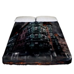 War Destruction Armageddon Disaster Fitted Sheet (california King Size) by Celenk