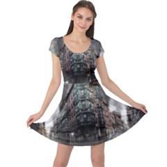 War Destruction Armageddon Disaster Cap Sleeve Dress by Celenk