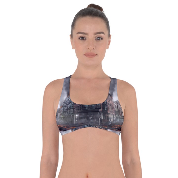 War Destruction Armageddon Disaster Got No Strings Sports Bra