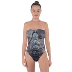 War Destruction Armageddon Disaster Tie Back One Piece Swimsuit by Celenk