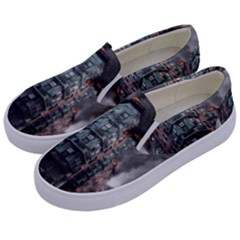 War Destruction Armageddon Disaster Kids  Canvas Slip Ons by Celenk