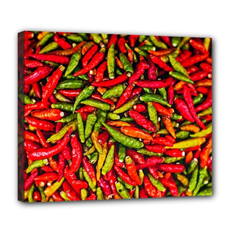 Chilli Pepper Spicy Hot Red Spice Deluxe Canvas 24  X 20   by Celenk