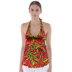 Chilli Pepper Spicy Hot Red Spice Babydoll Tankini Top by Celenk