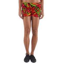 Chilli Pepper Spicy Hot Red Spice Yoga Shorts by Celenk