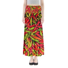 Chilli Pepper Spicy Hot Red Spice Full Length Maxi Skirt by Celenk