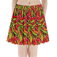 Chilli Pepper Spicy Hot Red Spice Pleated Mini Skirt by Celenk