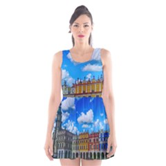 Buildings Architecture Architectural Scoop Neck Skater Dress by Celenk