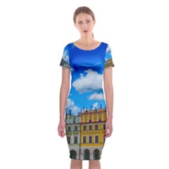 Buildings Architecture Architectural Classic Short Sleeve Midi Dress by Celenk