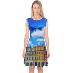 Buildings Architecture Architectural Capsleeve Midi Dress by Celenk