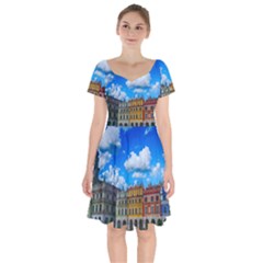 Buildings Architecture Architectural Short Sleeve Bardot Dress by Celenk