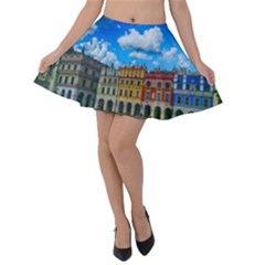 Buildings Architecture Architectural Velvet Skater Skirt by Celenk