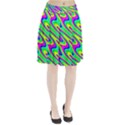 Lilac Yellow Wave Abstract Pattern Pleated Skirt View1