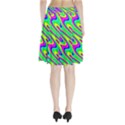 Lilac Yellow Wave Abstract Pattern Pleated Skirt View2