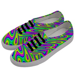 Lilac Yellow Wave Abstract Pattern Men s Classic Low Top Sneakers by Celenk