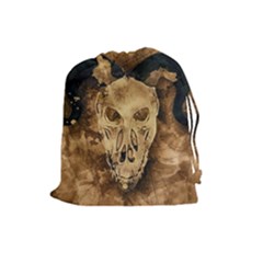 Skull Demon Scary Halloween Horror Drawstring Pouches (large)  by Celenk