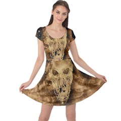 Skull Demon Scary Halloween Horror Cap Sleeve Dress by Celenk