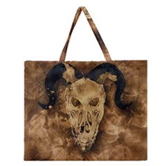 Skull Demon Scary Halloween Horror Zipper Large Tote Bag by Celenk