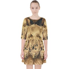 Skull Demon Scary Halloween Horror Pocket Dress by Celenk