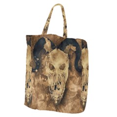 Skull Demon Scary Halloween Horror Giant Grocery Zipper Tote by Celenk