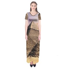 Pyramids Egypt Short Sleeve Maxi Dress by Celenk