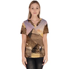 Pyramids Egypt Scrub Top by Celenk