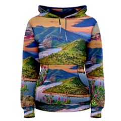 Landscape River Nature Water Sky Women s Pullover Hoodie by Celenk