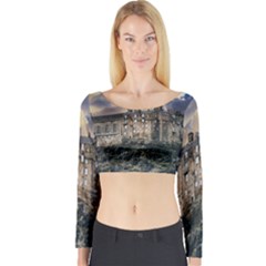 Castle Monument Landmark Long Sleeve Crop Top by Celenk