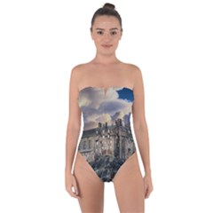 Castle Monument Landmark Tie Back One Piece Swimsuit by Celenk