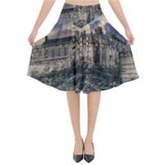 Castle Monument Landmark Flared Midi Skirt by Celenk