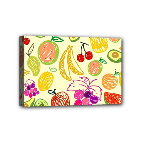 Cute Fruits Pattern Mini Canvas 6  X 4  by paulaoliveiradesign