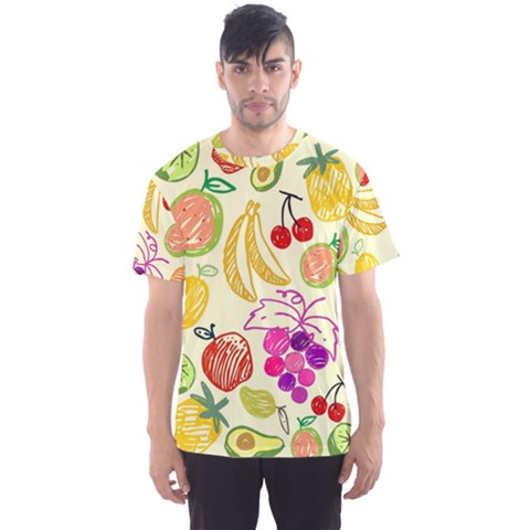 Cute Fruits Pattern Men s Sports Mesh Tee by paulaoliveiradesign