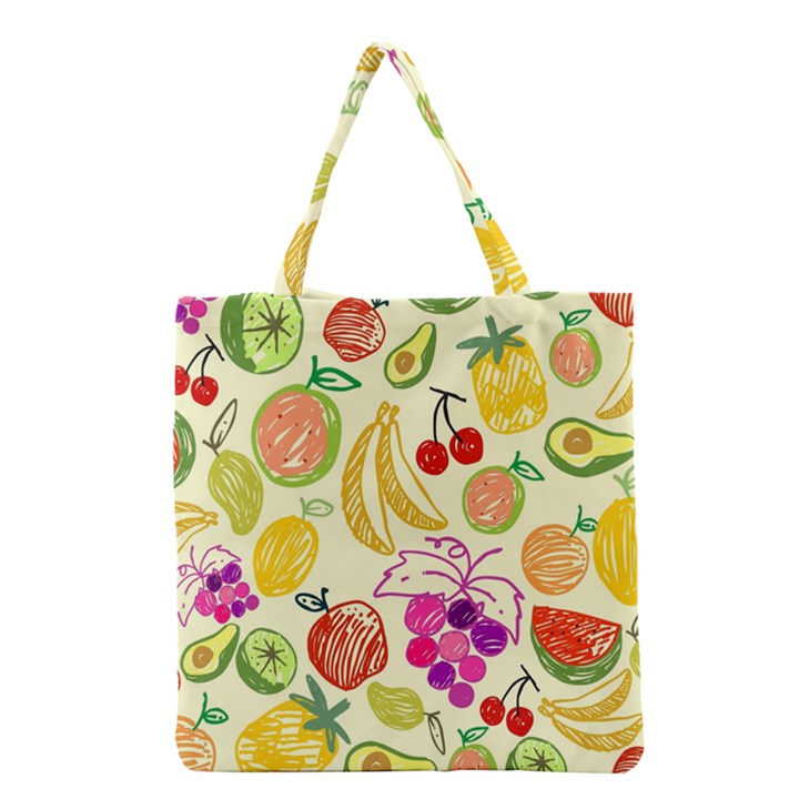 Cute Fruits Pattern Grocery Tote Bag