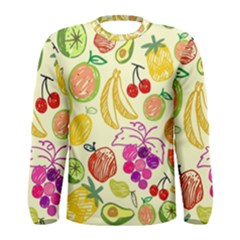 Cute Fruits Pattern Men s Long Sleeve Tee